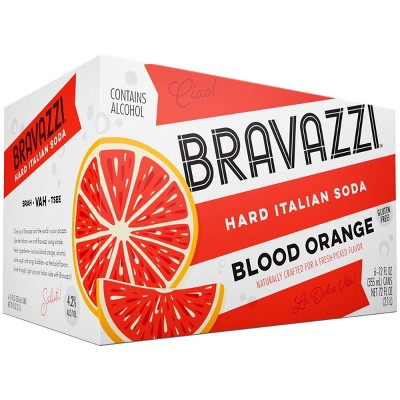 Bravazzi Blood Orange Hard Italian Soda - 6pk/12 fl oz Cans