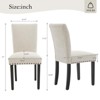 Dining Chairs Set of 2 Upholstered Fabric Kitchen Chairs with Nailhead Trim Comfortable Dining Chairs for Small Space Apartment - 2 of 4