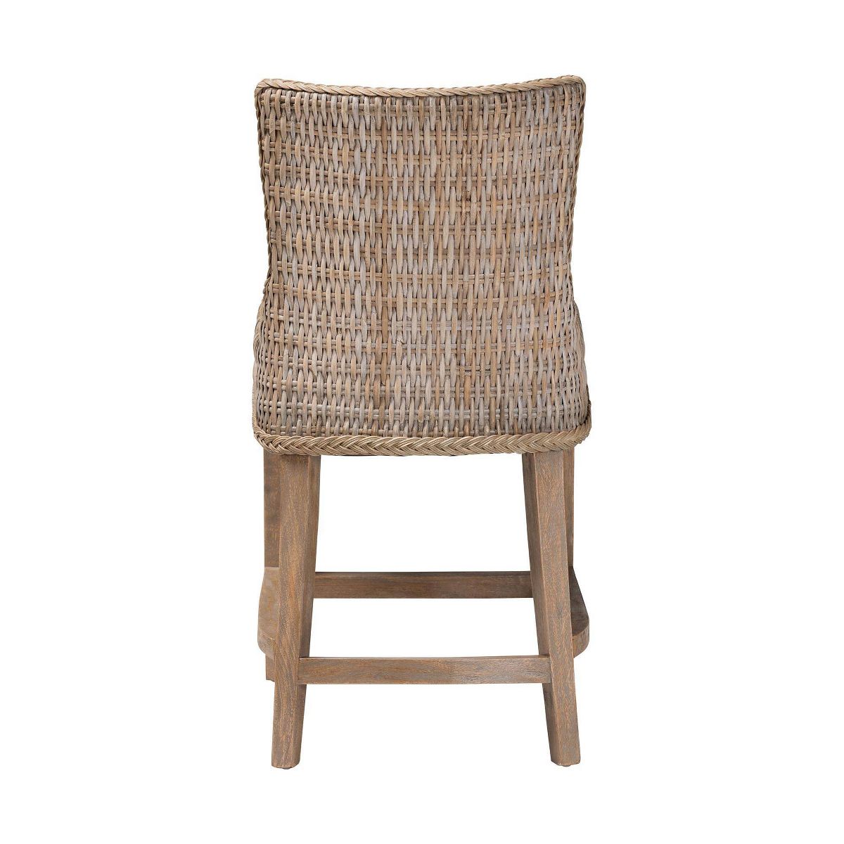 bali & pari Derris Natural Rattan Counter Stool with Cushion Graywashed