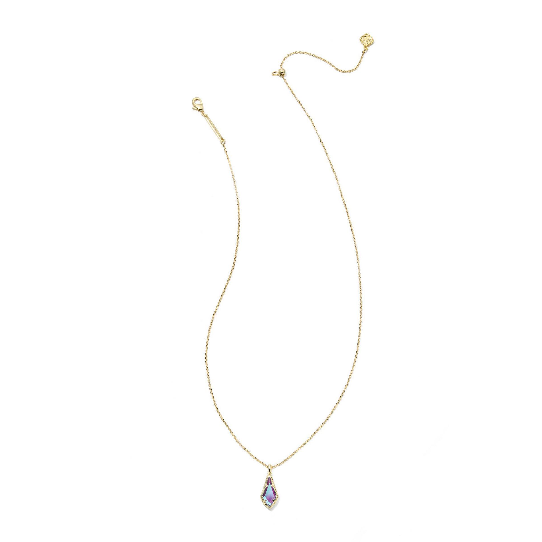 Kendra Scott Jesse Pendant Necklace - Light Blue Dichroic Glass
