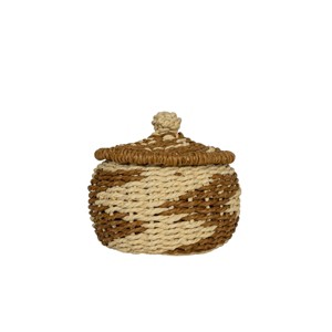 Brown Woven Rope Canister with Lid by Foreside Home & Garden - 1 of 4