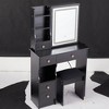 NicBex 29.2"/37"/41" Vanity Desk with Touch Control LED Mirror,Makeup Vanity Set with Stool,Multi Layer Storage Vanity Table with Adjustable LED - 4 of 4
