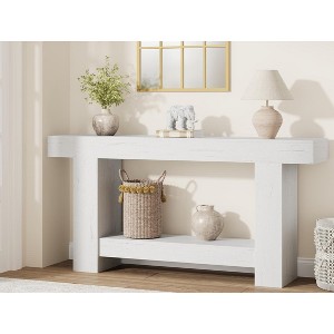 2-Tier Long Console Table, Narrow Console Table with Storage for Entrance, Hallway, Living Room - 1 of 4