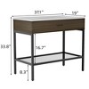 Modern Freestanding Bathroom Vanity with Resin Sink, Storage Cabinet and Open Glass Shelf, Contemporary Bathroom Cabinet Set - 2 of 4