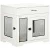 Dog Crate Furniture with Cushion and Drawer,Wooden Dog Kennel End Table with 2 Doors,Indoor Dog House for Small to Medium Dogs–LAOTIES - 3 of 4