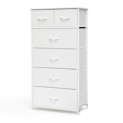Pellebant 6-drawer Chest Vertical Dresser Storage Tower for Bedroom Steel Frame Wood Top