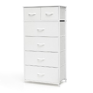 Pellebant 6-drawer Chest Vertical Dresser Storage Tower for Bedroom Steel Frame Wood Top - 1 of 4