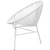 vidaXL Patio String Moon Chair Poly Rattan White - 3 of 4