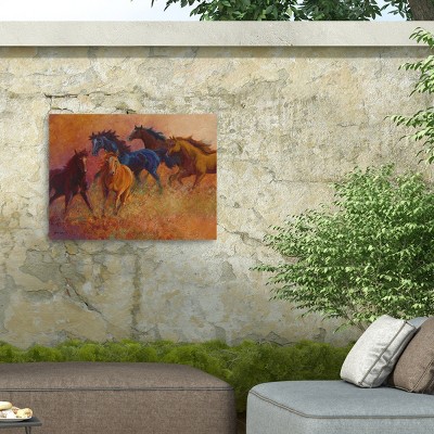 Marion Rose Free Range Horses 14x19 All-Weather Canvas Wall Art