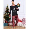 INSPIRE CHIC Christmas Family Pajama Set Long Sleeve Xmas Tree Check Couples Matching Lounge Set - 3 of 4