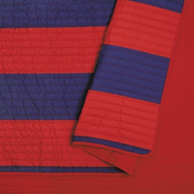 Lavelle Red and Blue Reversible Full Microfiber Quilt Set