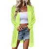 Womens Cardigan Above Knee Crochet Sweater Open Front Ribbed Long Sleeve Lightweight Sweater Longline Cardigan Cozy Fall Sweater Coats - 3 of 4
