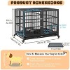 Sliding Rail Dog Cage, Heavy Duty Large Metal Kennel with Dual Doors, Flexible Divider, Removable Easy-Clean Tray and Rolling Casters - 2 of 4