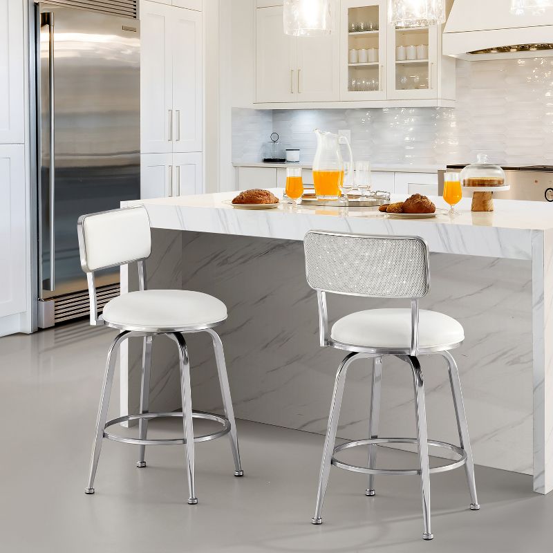 Baltimore Metal and Upholstered Swivel Counter Height Stool Chrome - Hillsdale Furniture, 4 of 14