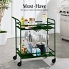 Best Choice Products 2-Tier Rolling Bar Cart Indoor/Outdoor w/ Storage Shelves, Wine Rack, Lockable Wheels - 3 of 4