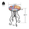 Christopher Knight Home Bella Outdoor Iron and Ceramic Tile Floral Design Accent Table, Colorful/Black - 3 of 4