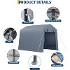 GustoWave Waterproof Outdoor Storage Shed Carport for Motorcycle, Garden Tools - 4 of 4