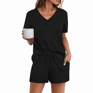 Avidlove Women's Shorts Pajama Set Short Sleeve Sleepwear Nightwear Pjs - 1 of 4