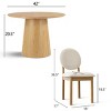 5-Piece Round Dining Table Set, 42'' Pedestal Table with 4 Bouclé Upholstered King Louis Chairs for Dining Room or Kitchen Set-Maison Boucle - 3 of 4
