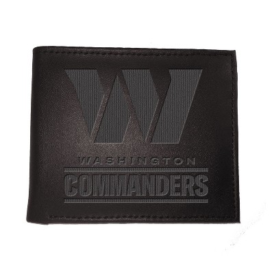 Evergreen NFL Washington Commanders Black Leather Bifold Wallet Officially Licensed with Gift Box