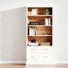 Gulches 5-Shelf Bookcase with File Cabinet Drawer, 72" Tall Bookshelf, Modern Free-Standing Wood Bookcase, (1, White) - 4 of 4