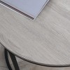 HOMCOM Round Nesting Tables Set of 2, Stacking Coffee Table Set with Metal Frame for Living Room, Grey - 2 of 4