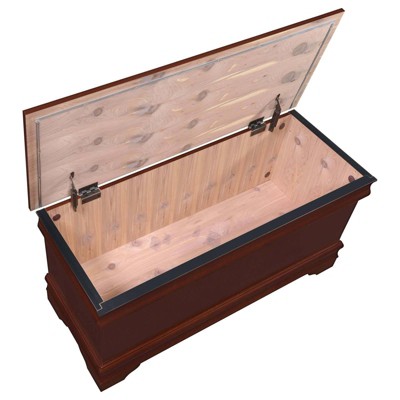 Warm Brown Traditional Cedar Wood Storage Chest