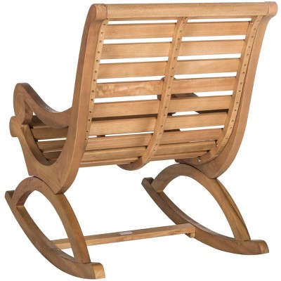 Teak Brown Eucalyptus Wood Outdoor Rocking Chair