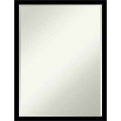 Amanti Art Jet Black Petite Bevel Bathroom Wall Mirror 25.5 x 19.5 in.