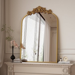 BEAUTYPEAK Vanity Wall Mirror Decorative Vintage Arched Bathroom Mirror Classic Designed Mirror - 1 of 4