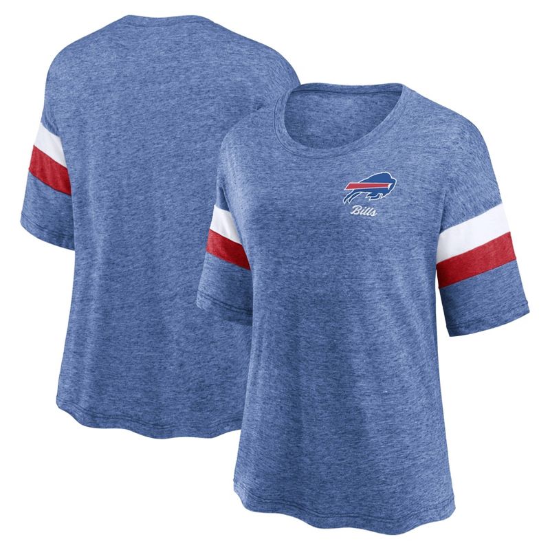 NFL Buffalo Bills Women&#39;s Blitz Marled Left Chest Short Sleeve T-Shirt, 1 of 4