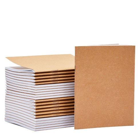 Paper Junkie 24 Pack Lined Kraft Paper Notebook Bulk Set, Travel