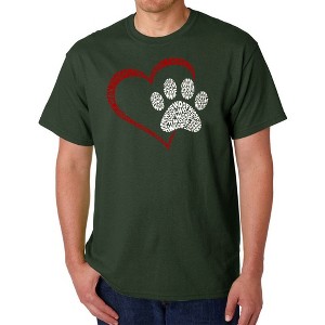 LA Pop Art Paw Heart - Men's Word Art T-Shirt - 1 of 4