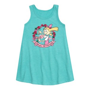 Girls' - Hey Arnold! - Valentine's I Love You Graphic Sleeveless Aline Dress - 1 of 2