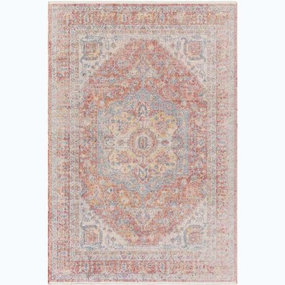 Mark & Day Millia 5'3"x7' Rectangle Woven Indoor Area Rugs Coral: Traditional Medallion, Stain-Resistant, Pet Friendly