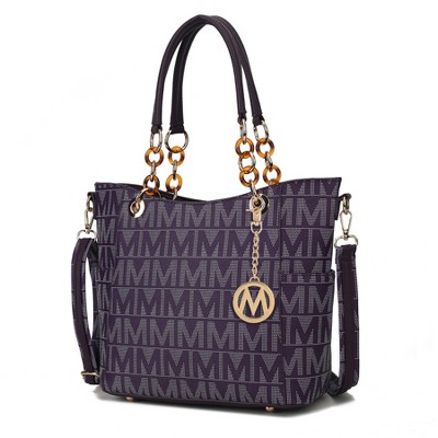 MKF Collection Kissaten Milan “M” Signature Tote Faux Leather Shoulder Bag for Women by Mia K