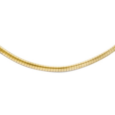 Black Bow Jewelry 4mm 10k Two Tone Gold Reversible Omega Chain Necklace