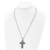 Black Bow Jewelry Men's Stainless Steel Antiqued Basket Weave Cross Necklace, 22 Inch - 2 of 4