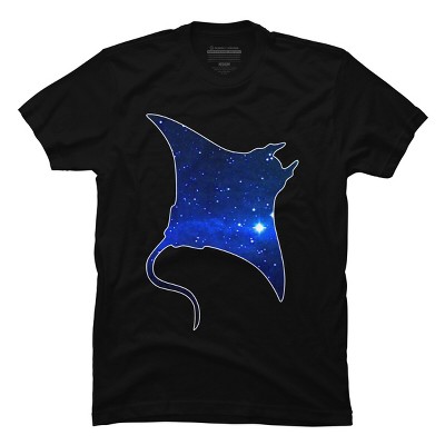 Men's Design By Humans Space Manta Ray By Shrenk T-Shirt