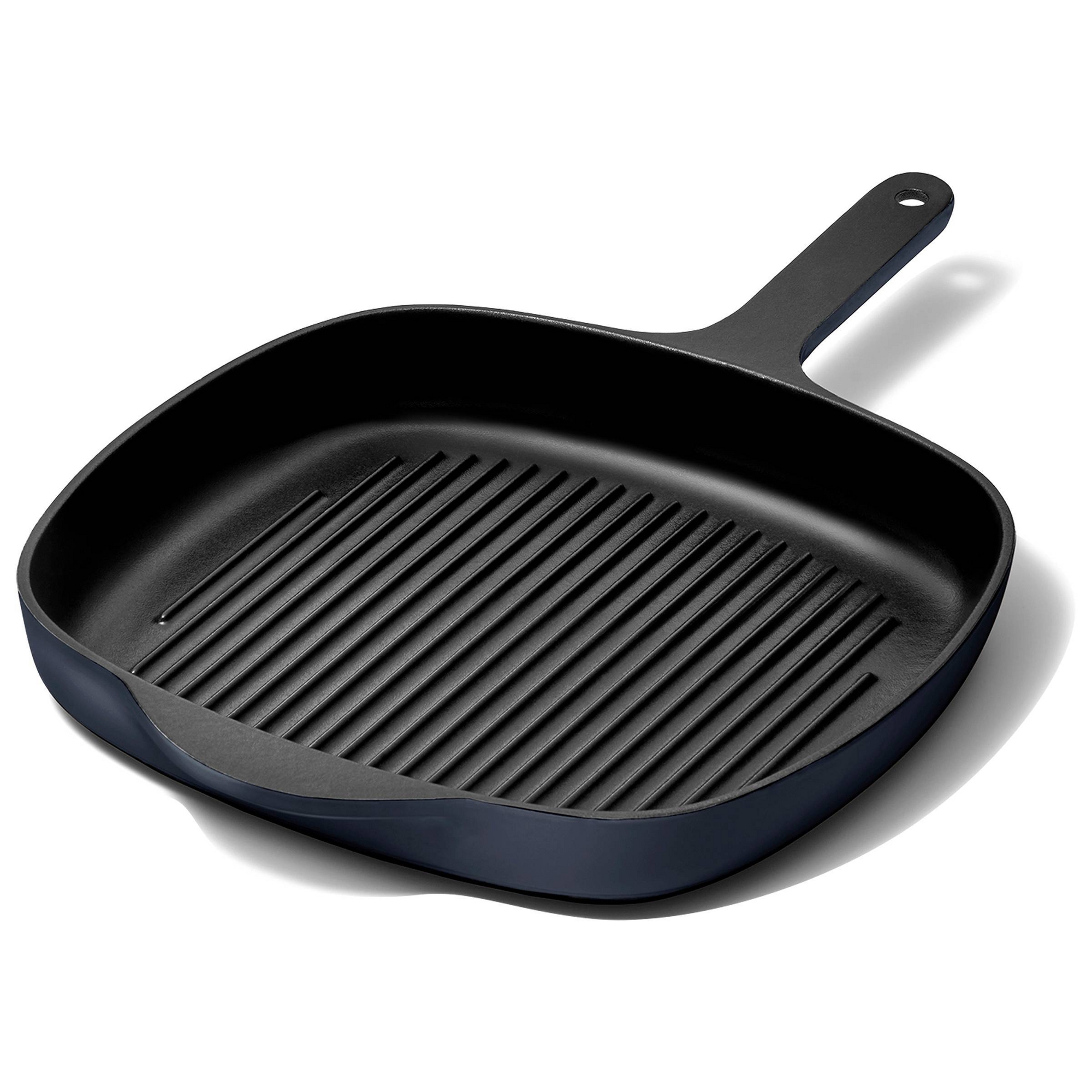 Caraway Home Enameled Cast Iron Grill Pan Midnight Blue