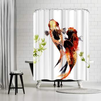 Americanflat 71" x 74" Shower Curtain, Koi Fish Pond 1 1 by Suren Nersisyan