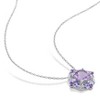 EVERLY JEWELRY | Sterling Silver 3 CT TGW Amethyst and Tanzanite Quatrefoil Floral Pendant with Chain, 18 inc - 4 of 4