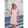 Clearlove Women's Spring Summer Dress, Women's Buttons Crew Neck Casual Business Dress T Shirt, Casual Sleeveless Vest Dresses - 3 of 4