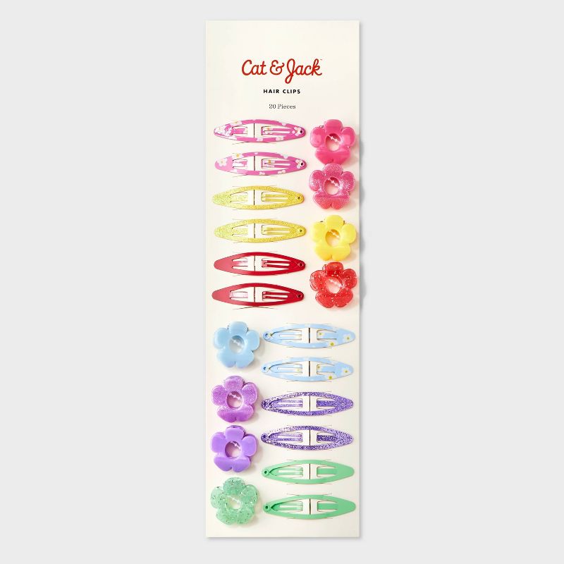 Girls&#39; 20pk Flower Claw Clips/Snap Clips - Cat &#38; Jack&#8482;, 3 of 13