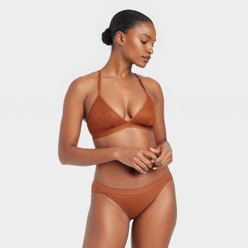 Women's Cotton String Bikini Underwear - Auden™ Brown