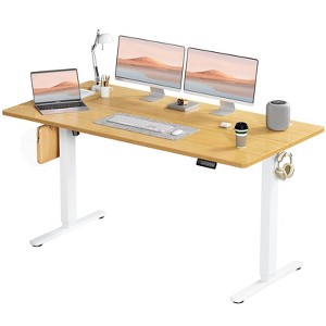 NicBex Home Office Desks 62" Morden Computer Desk Standing Desk Adjustable Height with Metal Legs and Earphone Rack for Study - 1 of 4