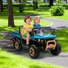 Kids Ride On Dump Truck 24V 4WD - 6-Wheel All-Terrain 2-Seater UTV with Parent Remote, Electric Dump Bed, Bluetooth, LED Headlights for Ages 3-9 - 2 of 4