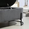 Fabric Upholstered Ottoman: Storage, Bedroom Bench, Safety Hinge, Padded Footstool, Living Room and Entryway - 3 of 4