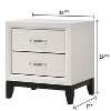 Vynxaria Contemporary 2-Drawer Nightstand/End Table - White Chalk Finish, Metal Pull Handles, Durable Wooden Build, Bedroom/Living Room Furniture - 2 of 4