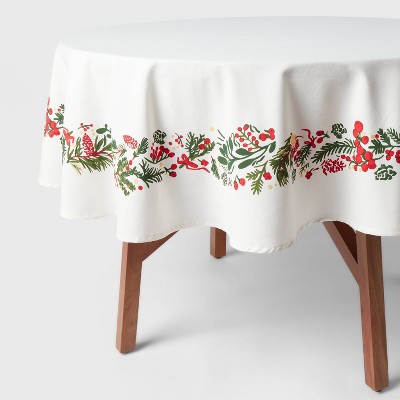 70" Cotton Holly Berry Round Tablecloth - Threshold™